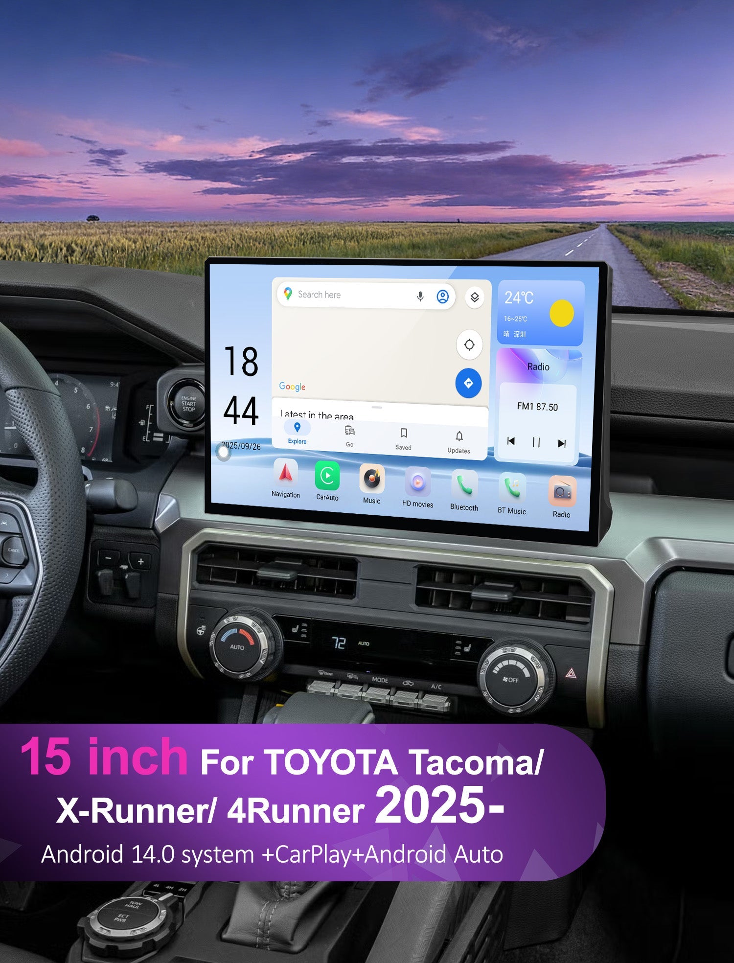 LEAPOINT Introduces 15-Inch Snapdragon 6125 Android 15 System for Toyota Tacoma & 4Runner 2024