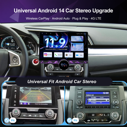 11.9" In-Cell Universal Android Car Stereo with Smart LED Knob