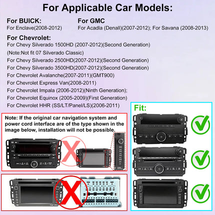Car Radio Stereo for Chevy Silverado 2007-2013 GMC Sierra Yukon Tahoe Buick Enclave, Android 15 7 Inch HD Screen Touch Screen with CarPlay Android Auto Bluetooth GPS Navigation