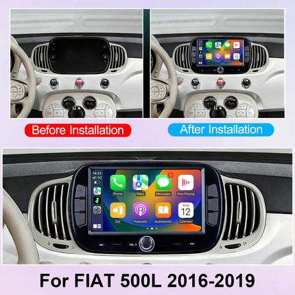 Qualcomm 8 Core Android 15 7 Inch Car Stereo for FIAT 500L 2016-2019, Android 15 with Wireless CarPlay Android Auto GPS Bluetooth WiFi FM