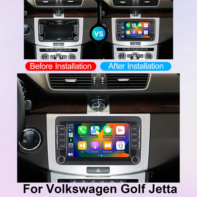 Qualcomm 8 Core Android 15 with 7 Inch Touch Screen Car Stereo for Volkswagen Golf/Jetta with Wireless CarPlay WIFI GPS Bluetooth FM GPS DSP