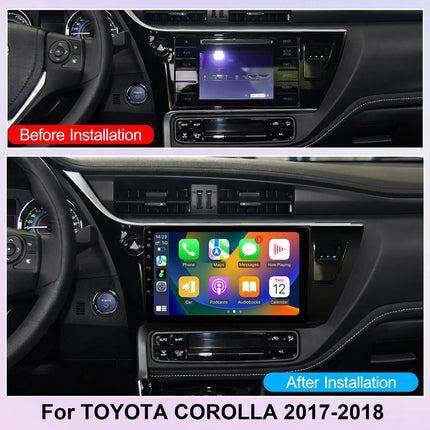 Android 15 Qualcomm 8 Core Car Stereo for TOYOTA COROLLA 2017-2018 with 10 Inch Touch Screen Wireless CarPlay Android Auto GPS WiFi Bluetooth FM GPS