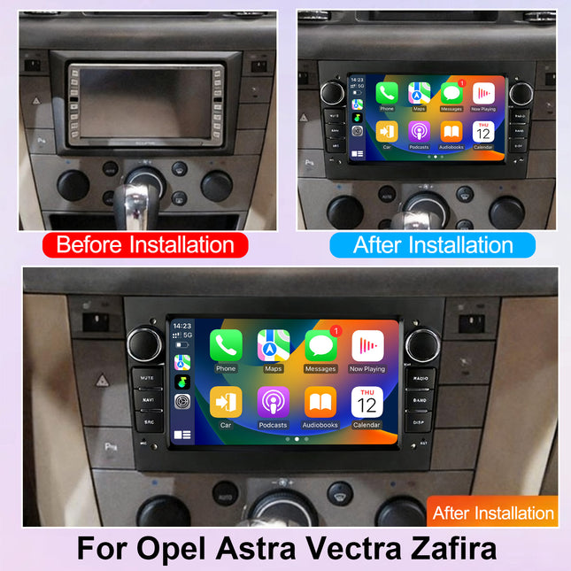 7 Inch Touch Screen Qualcomm 8 Core Car Stereo for Opel Astra/Vectra/Zafira, Android 15 HD Touch Screen with Wireless CarPlay GPS Bluetooth