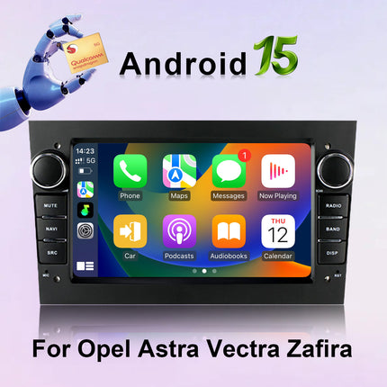 7 Inch Touch Screen Qualcomm 8 Core Car Stereo for Opel Astra/Vectra/Zafira, Android 15 HD Touch Screen with Wireless CarPlay GPS Bluetooth