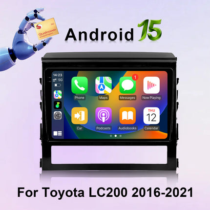 Wireless CarPlay Android Auto Car Stereo for Toyota LC200 2016-2021 10.1 Inch Qualcomm 8-Core Android 15 HD Touch Screen GPS Bluetooth WiFi