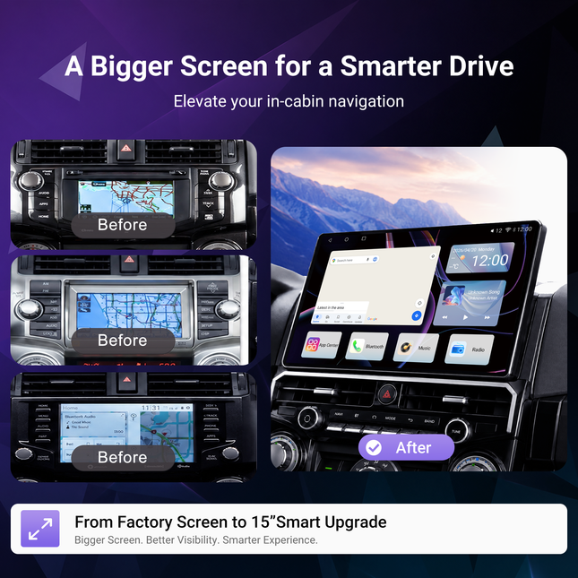15" Toyota 4Runner Radio 2010–2024 | CarPlay & Android Auto