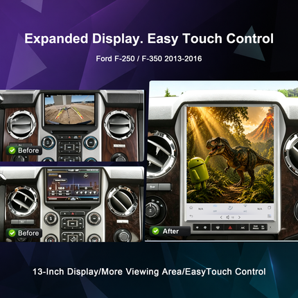 13" Touchscreen Radio for Ford F-250 F-350 2013–2016 | Wireless CarPlay & DSP