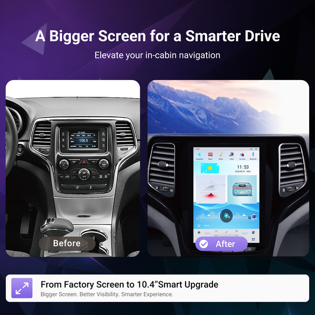 10.4" Jeep Grand Cherokee Radio Upgrade 2014–2020 | CarPlay & Android Auto