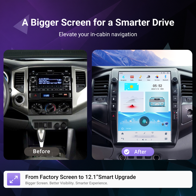 12.1" Toyota Tacoma / Hilux Android Radio 2005–2015 | CarPlay & Android Auto