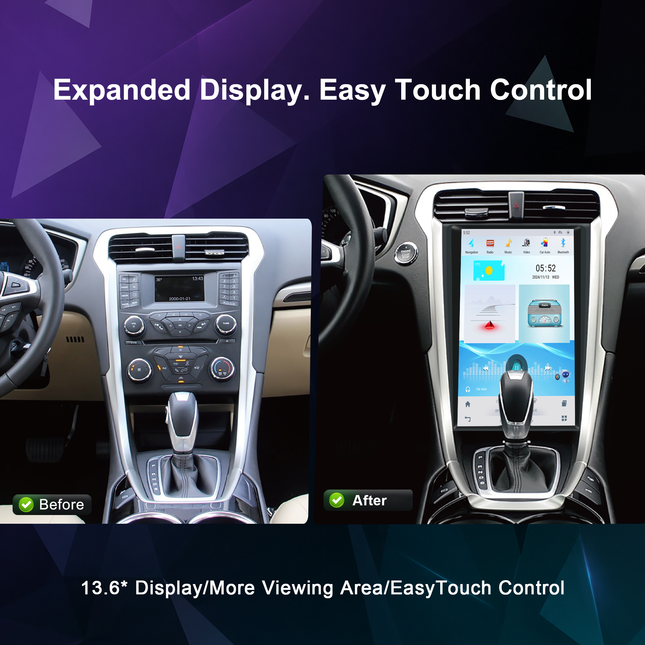 13.6" Ford Fusion/Mondeo Radio 2013+ | Manual A/C & Wireless CarPlay