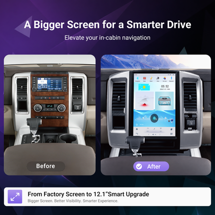 12.1" RAM 1500/2500/3500 Radio 2009–2018 | CarPlay & Android Auto