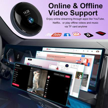 Qualcomm 6125 BMW AI Box Wireless Multimedia Carplay Adapter, Fast Car Video Box Plug & Play, Easy Setup,  supports Netflix/You,Tube/TikTok/SD card,and More for Cars with OEM Wired CarPlay/Android Auto