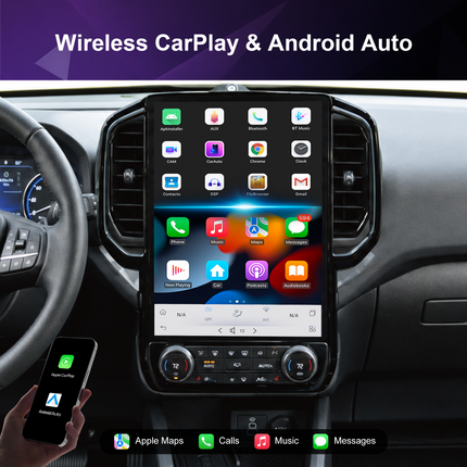 12.1" Ford Ranger Radio 2023–2025 | Wireless CarPlay & DSP