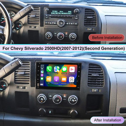 Car Radio Stereo for Chevy Silverado 2007-2013 GMC Sierra Yukon Tahoe Buick Enclave, Android 15 7 Inch HD Screen Touch Screen with CarPlay Android Auto Bluetooth GPS Navigation