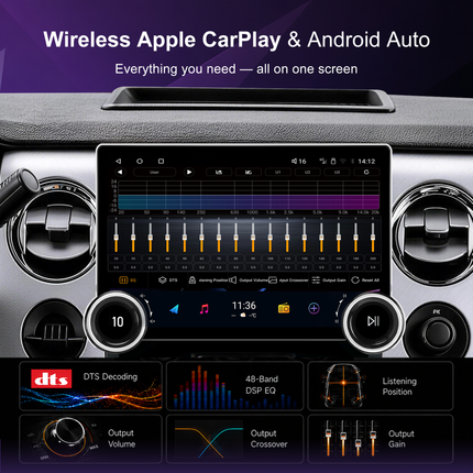 11.9" Dual-Knob Android Car Stereo with DTS 7.1 DSP