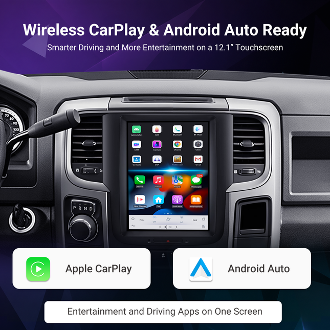 10.4" RAM 1500/2500/3500 Radio 2012–2018 | Wireless CarPlay & Android Auto