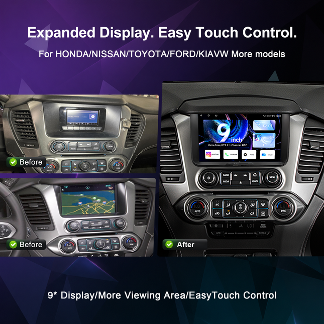 9" GMC Yukon, Tahoe & Suburban Radio 2014+ | CarPlay & DSP