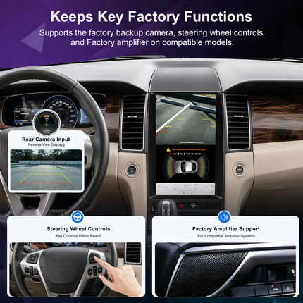 13.3" Android Radio for Ford Taurus 2012–2016 | Wireless CarPlay & DSP
